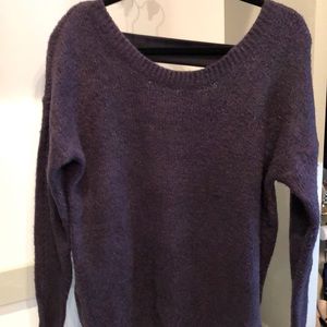Purple hinge open back sweater size S